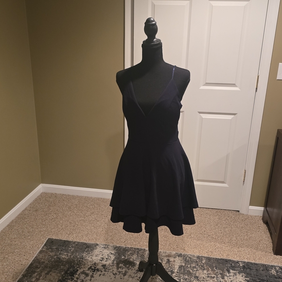 Emerald Sundae Navy Blue Layered Mini Dress - Picture 2 of 5
